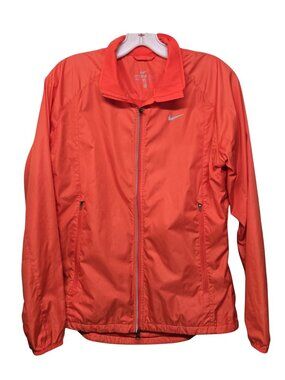Nike Storm-Fit Windbreaker Jacket Lightweight Hooded Athletic Orange M